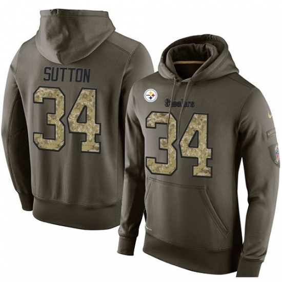 NFL Nike Pittsburgh Steelers 34 Cameron Sutton Green Salute To Service Mens Pullover Hoodie NFL Nike Pittsburgh Steelers 34 Cameron Sutton Green Salute To Service Mens Pullover Hoodie