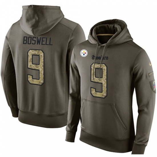 NFL Nike Pittsburgh Steelers 9 Chris Boswell Green Salute To Service Mens Pullover Hoodie NFL Nike Pittsburgh Steelers 9 Chris Boswell Green Salute To Service Mens Pullover Hoodie
