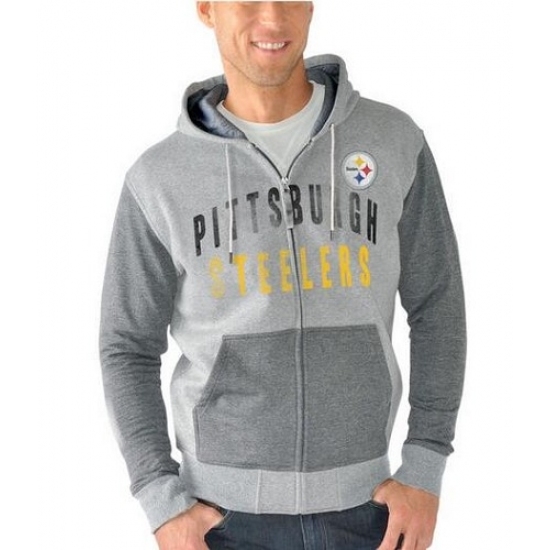 NFL Pittsburgh Steelers G III Sports by Carl Banks Safety Tri Blend Full Zip Hoodie Heathered Gray NFL Pittsburgh Steelers G III Sports by Carl Banks Safety Tri Blend Full Zip Hoodie Heathered Gray