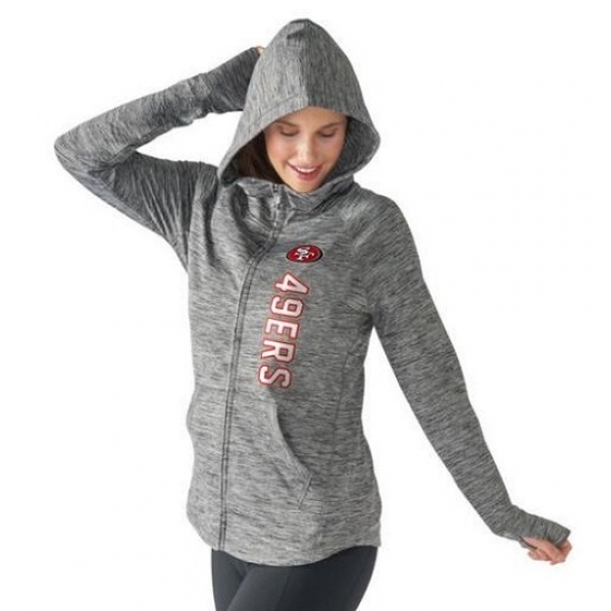 NFL San Francisco 49ers G III 4Her by Carl Banks Womens Recovery Full Zip Hoodie Heathered Gray NFL San Francisco 49ers G III 4Her by Carl Banks Womens Recovery Full Zip Hoodie Heathered Gray
