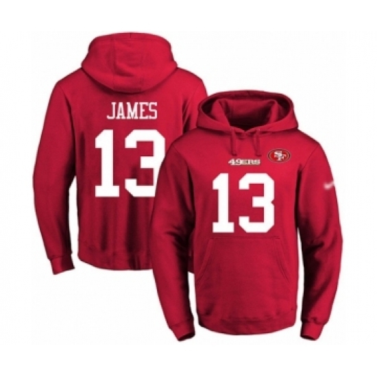 Football Mens San Francisco 49ers 13 Richie James Red Name Number Pullover Hoodie Football Mens San Francisco 49ers 13 Richie James Red Name Number Pullover Hoodie