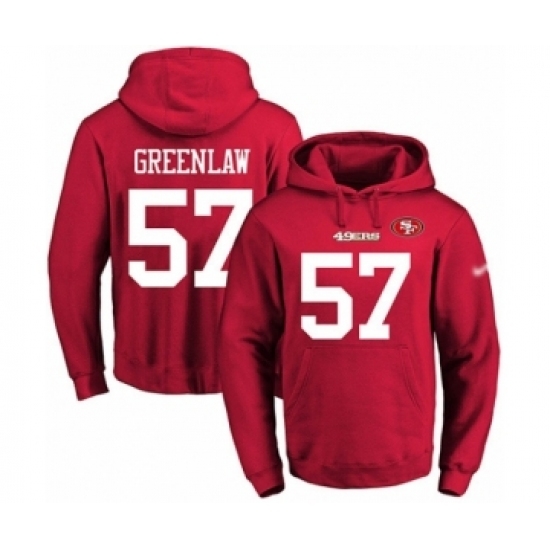Football Mens San Francisco 49ers 57 Dre Greenlaw Red Name Number Pullover Hoodie Football Mens San Francisco 49ers 57 Dre Greenlaw Red Name Number Pullover Hoodie