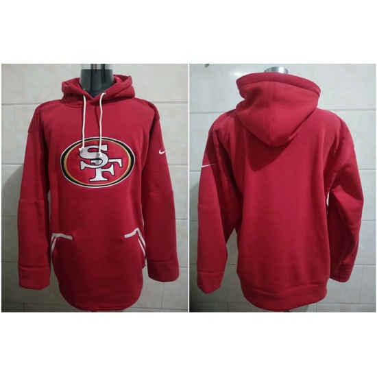 Men San Francisco 49ers Blank Red Stitched Hoodie Men San Francisco 49ers Blank Red Stitched Hoodie
