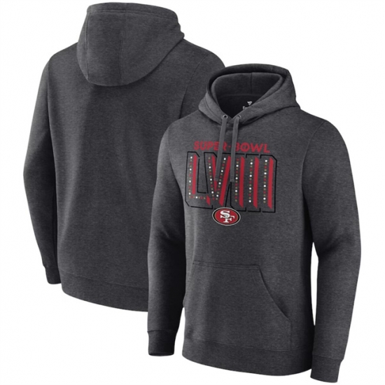 Men San Francisco 49ers Heather Charcoal Super Bowl LVIII Local Pullover Hoodie Men San Francisco 49ers Heather Charcoal Super Bowl LVIII Local Pullover Hoodie