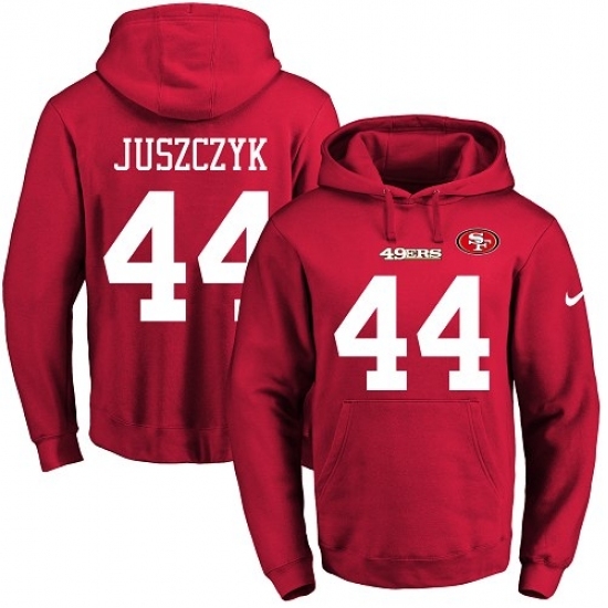 NFL Mens Nike San Francisco 49ers 44 Kyle Juszczyk Red Name Number Pullover Hoodie NFL Mens Nike San Francisco 49ers 44 Kyle Juszczyk Red Name Number Pullover Hoodie