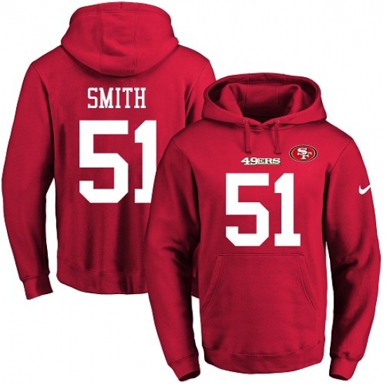 NFL Mens Nike San Francisco 49ers 51 Malcolm Smith Red Name Number Pullover Hoodie NFL Mens Nike San Francisco 49ers 51 Malcolm Smith Red Name Number Pullover Hoodie