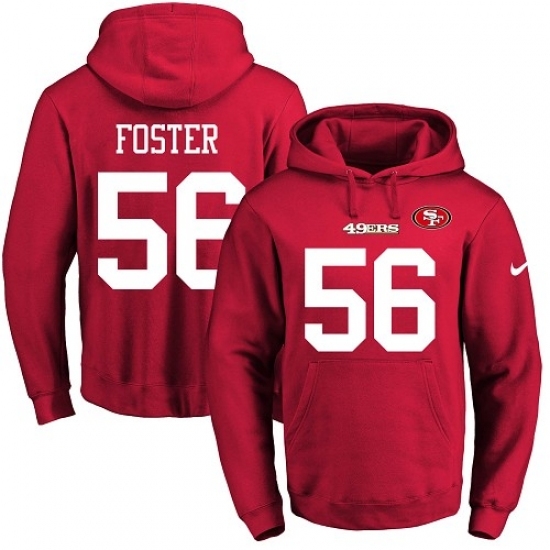 NFL Mens Nike San Francisco 49ers 56 Reuben Foster Red Name Number Pullover Hoodie NFL Mens Nike San Francisco 49ers 56 Reuben Foster Red Name Number Pullover Hoodie