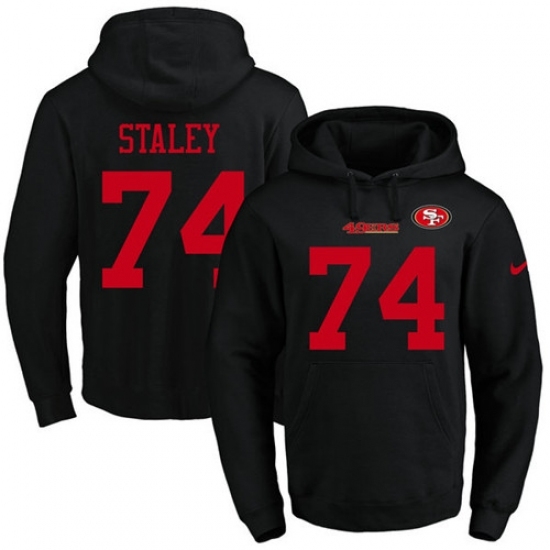 NFL Mens Nike San Francisco 49ers 74 Joe Staley Black Name Number Pullover Hoodie NFL Mens Nike San Francisco 49ers 74 Joe Staley Black Name Number Pullover Hoodie