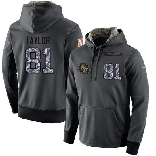 NFL Mens Nike San Francisco 49ers 81 Trent Taylor Stitched Black Anthracite Salute to Service Player Performance Hoodie NFL Mens Nike San Francisco 49ers 81 Trent Taylor Stitched Black Anthracite Salute to Service Player Performance Hoodie