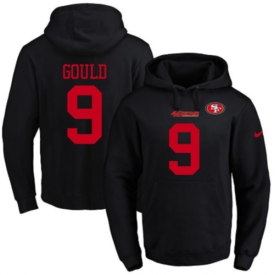 NFL Mens Nike San Francisco 49ers 9 Robbie Gould Black Name Number Pullover Hoodie NFL Mens Nike San Francisco 49ers 9 Robbie Gould Black Name Number Pullover Hoodie