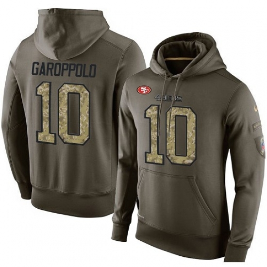 NFL Nike San Francisco 49ers 10 Jimmy Garoppolo Green Salute To Service Mens Pullover Hoodie NFL Nike San Francisco 49ers 10 Jimmy Garoppolo Green Salute To Service Mens Pullover Hoodie