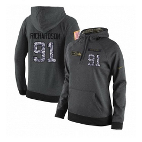 NFL Womens Nike Seattle Seahawks 91 Sheldon Richardson Stitched Black Anthracite Salute to Service Player Performance Hoodie NFL Womens Nike Seattle Seahawks 91 Sheldon Richardson Stitched Black Anthracite Salute to Service Player Performance Hoodie