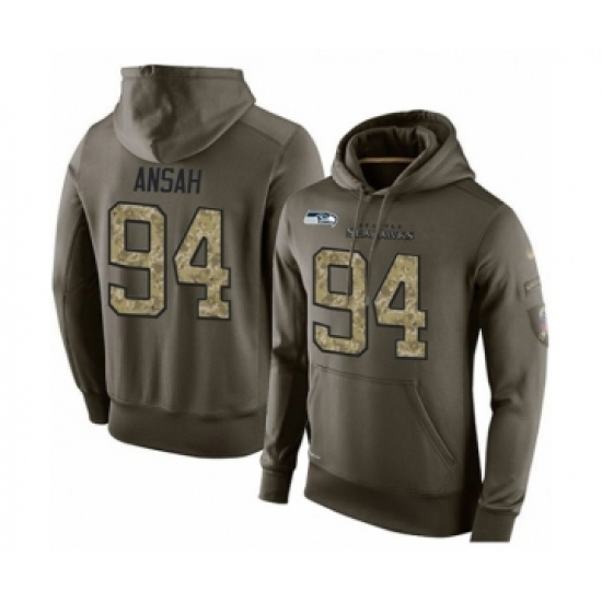 Football Mens Seattle Seahawks 94 Ezekiel Ansah Green Salute To Service Pullover Hoodie Football Mens Seattle Seahawks 94 Ezekiel Ansah Green Salute To Service Pullover Hoodie