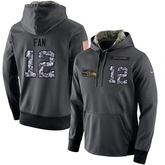 NFL Mens Nike Seattle Seahawks 12th Fan Stitched Black Anthracite Salute to Service Player Performance Hoodie NFL Mens Nike Seattle Seahawks 12th Fan Stitched Black Anthracite Salute to Service Player Performance Hoodie