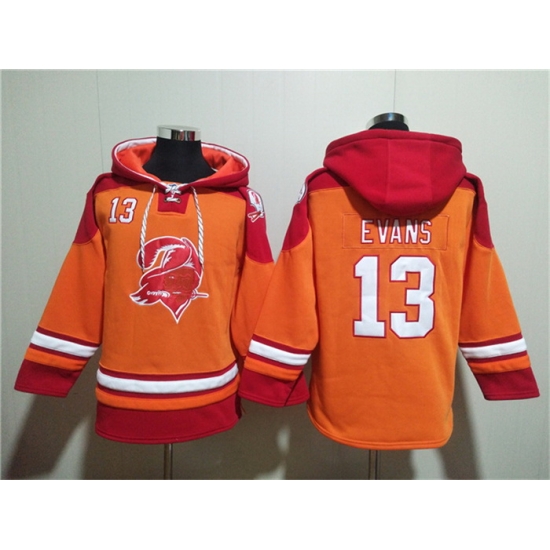 Men Tampa Bay Buccaneers 13 Mike Evans Orange Red Ageless Must Have Lace Up Pullover Hoodie Men Tampa Bay Buccaneers 13 Mike Evans Orange Red Ageless Must Have Lace Up Pullover Hoodie