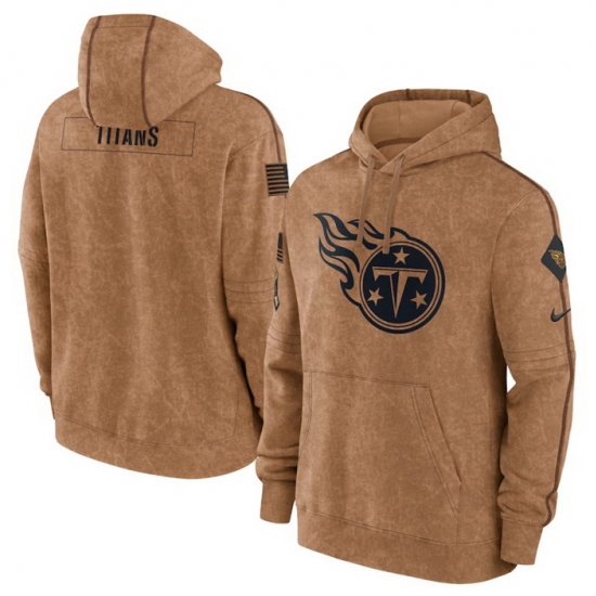Men Tennessee Titans 2023 Brown Salute To Service Pullover Hoodie Men Tennessee Titans 2023 Brown Salute To Service Pullover Hoodie