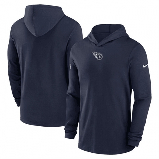 Men Tennessee Titans Navy Sideline Performance Long Sleeve Hoodie T Shirt Men Tennessee Titans Navy Sideline Performance Long Sleeve Hoodie T Shirt