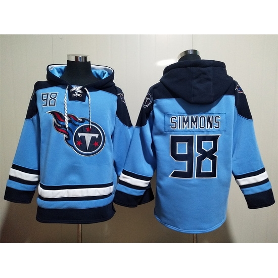 Tennessee Titans Light Blue Sitched Pullover Hoodie #98 Jeffery Simmons Tennessee Titans Light Blue Sitched Pullover Hoodie #98 Jeffery Simmons