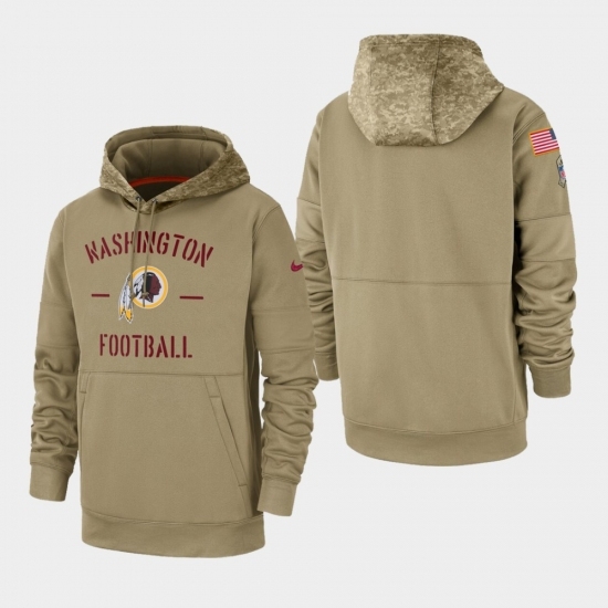 Mens Washington Redskins Tan 2019 Salute to Service Sideline Therma Pullover Hoodie Mens Washington Redskins Tan 2019 Salute to Service Sideline Therma Pullover Hoodie