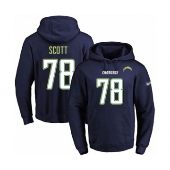 Football Mens Los Angeles Chargers 78 Trent Scott Navy Blue Name Number Pullover Hoodie Football Mens Los Angeles Chargers 78 Trent Scott Navy Blue Name Number Pullover Hoodie
