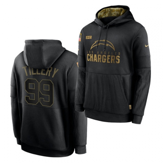 Men Los Angeles Chargers 99 Jerry Tillery 2020 Salute To Service Black Sideline Performance Pullover Hoodie Men Los Angeles Chargers 99 Jerry Tillery 2020 Salute To Service Black Sideline Performance Pullover Hoodie