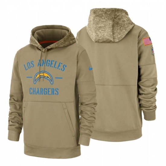 Mens Los Angeles Chargers 2019 Salute to Service Tan Sideline Therma Pullover Hoodie Mens Los Angeles Chargers 2019 Salute to Service Tan Sideline Therma Pullover Hoodie