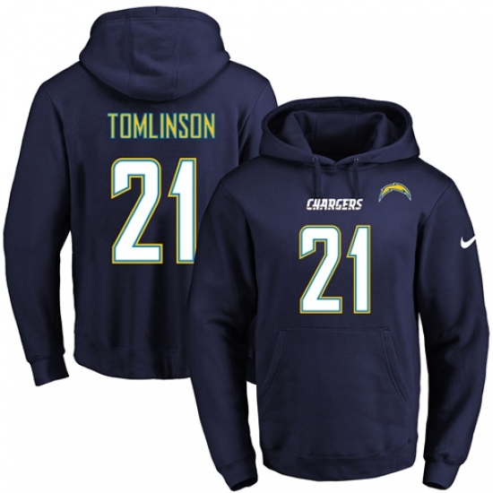 NFL Mens Nike Los Angeles Chargers 21 LaDainian Tomlinson Navy Blue Name Number Pullover Hoodie NFL Mens Nike Los Angeles Chargers 21 LaDainian Tomlinson Navy Blue Name Number Pullover Hoodie