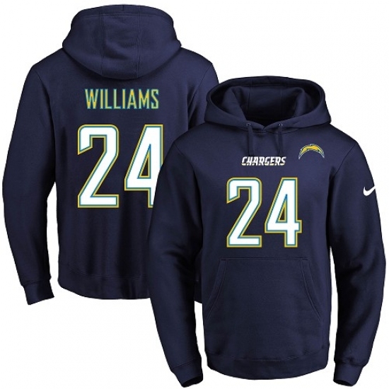 NFL Mens Nike Los Angeles Chargers 24 Trevor Williams Navy Blue Name Number Pullover Hoodie NFL Mens Nike Los Angeles Chargers 24 Trevor Williams Navy Blue Name Number Pullover Hoodie