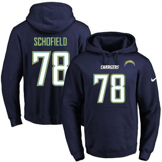 NFL Mens Nike Los Angeles Chargers 78 Michael Schofield Navy Blue Name Number Pullover Hoodie NFL Mens Nike Los Angeles Chargers 78 Michael Schofield Navy Blue Name Number Pullover Hoodie