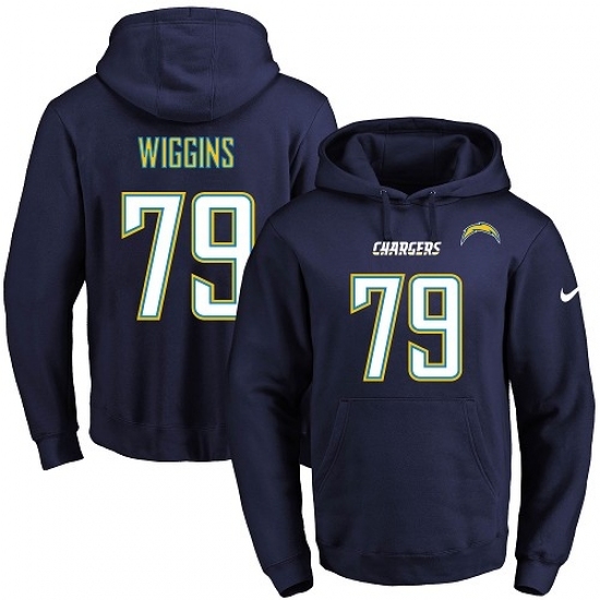 NFL Mens Nike Los Angeles Chargers 79 Kenny Wiggins Navy Blue Name Number Pullover Hoodie NFL Mens Nike Los Angeles Chargers 79 Kenny Wiggins Navy Blue Name Number Pullover Hoodie