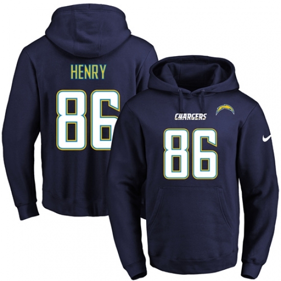 NFL Mens Nike Los Angeles Chargers 86 Hunter Henry Navy Blue Name Number Pullover Hoodie NFL Mens Nike Los Angeles Chargers 86 Hunter Henry Navy Blue Name Number Pullover Hoodie