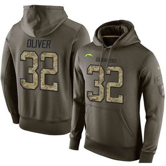 NFL Nike Los Angeles Chargers 32 Branden Oliver Green Salute To Service Mens Pullover Hoodie NFL Nike Los Angeles Chargers 32 Branden Oliver Green Salute To Service Mens Pullover Hoodie