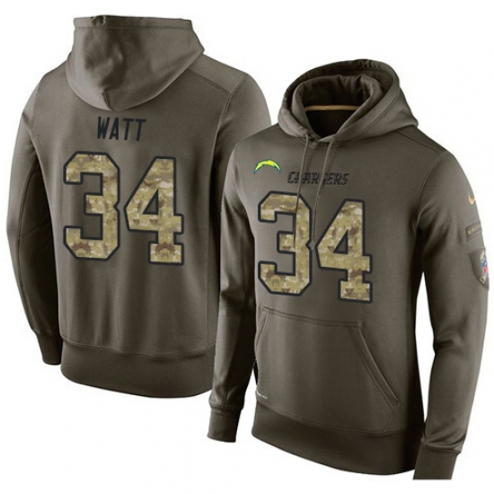 NFL Nike Los Angeles Chargers 34 Derek Watt Green Salute To Service Mens Pullover Hoodie NFL Nike Los Angeles Chargers 34 Derek Watt Green Salute To Service Mens Pullover Hoodie