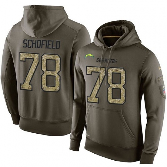 NFL Nike Los Angeles Chargers 78 Michael Schofield Green Salute To Service Mens Pullover Hoodie NFL Nike Los Angeles Chargers 78 Michael Schofield Green Salute To Service Mens Pullover Hoodie