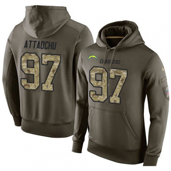 NFL Nike Los Angeles Chargers 97 Jeremiah Attaochu Green Salute To Service Mens Pullover Hoodie NFL Nike Los Angeles Chargers 97 Jeremiah Attaochu Green Salute To Service Mens Pullover Hoodie