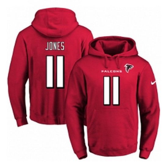 NFL Mens Nike Atlanta Falcons 11 Julio Jones Red Name Number Pullover Hoodie NFL Mens Nike Atlanta Falcons 11 Julio Jones Red Name Number Pullover Hoodie