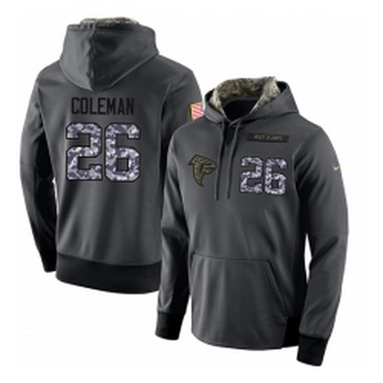 NFL Mens Nike Atlanta Falcons 26 Tevin Coleman Stitched Black Anthracite Salute to Service Player Performance Hoodie NFL Mens Nike Atlanta Falcons 26 Tevin Coleman Stitched Black Anthracite Salute to Service Player Performance Hoodie