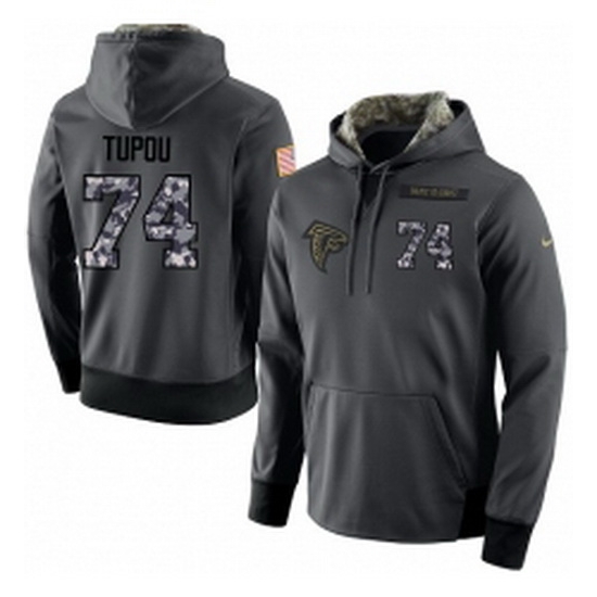 NFL Mens Nike Atlanta Falcons 74 Tani Tupou Stitched Black Anthracite Salute to Service Player Performance Hoodie NFL Mens Nike Atlanta Falcons 74 Tani Tupou Stitched Black Anthracite Salute to Service Player Performance Hoodie