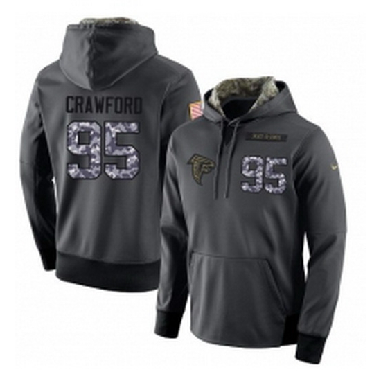 NFL Mens Nike Atlanta Falcons 95 Jack Crawford Stitched Black Anthracite Salute to Service Player Performance Hoodie NFL Mens Nike Atlanta Falcons 95 Jack Crawford Stitched Black Anthracite Salute to Service Player Performance Hoodie