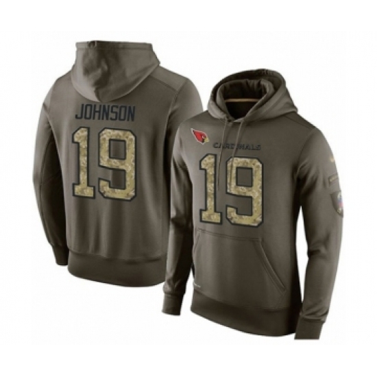 Football Arizona Cardinals 19 KeeSean Johnson Green Salute To Service Mens Pullover Hoodie Football Arizona Cardinals 19 KeeSean Johnson Green Salute To Service Mens Pullover Hoodie
