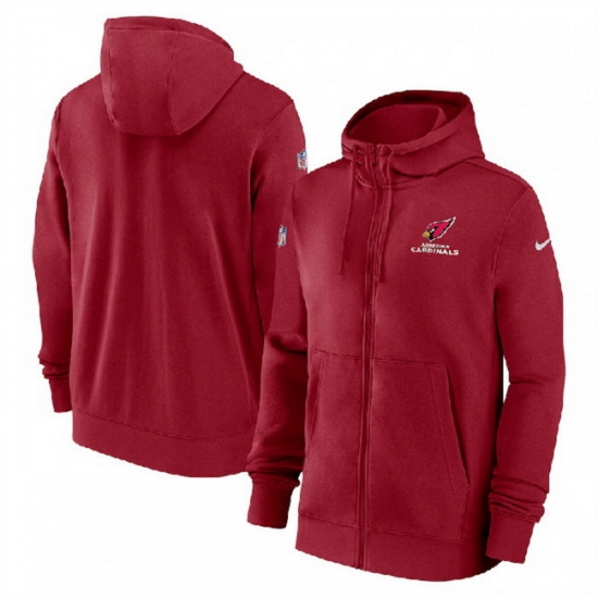 Men Arizona Cardinals Black Sideline Club Performance Full Zip Hoodie Men Arizona Cardinals Black Sideline Club Performance Full Zip Hoodie