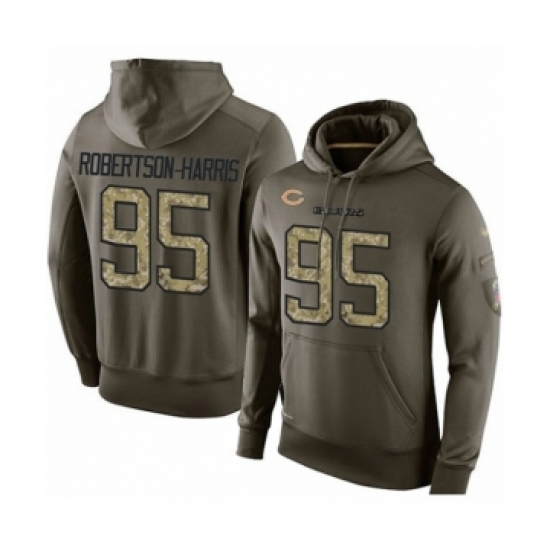 Football Mens Chicago Bears 95 Roy Robertson Harris Green Salute To Service Mens Pullover Hoodie Football Mens Chicago Bears 95 Roy Robertson Harris Green Salute To Service Mens Pullover Hoodie
