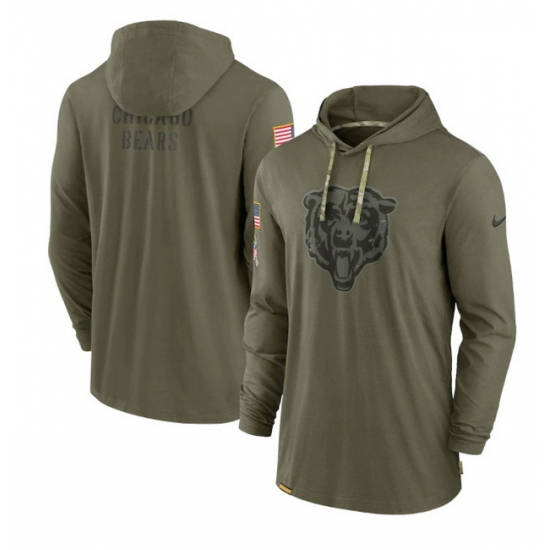 Men Chicago Bears 2022 Olive Salute To Service Tonal Pullover Hoodie Men Chicago Bears 2022 Olive Salute To Service Tonal Pullover Hoodie