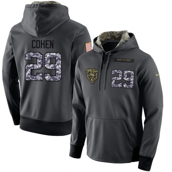 NFL Mens Nike Chicago Bears 29 Tarik Cohen Stitched Black Anthracite Salute to Service Player Performance Hoodie NFL Mens Nike Chicago Bears 29 Tarik Cohen Stitched Black Anthracite Salute to Service Player Performance Hoodie