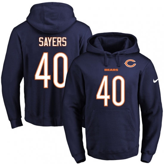 NFL Mens Nike Chicago Bears 40 Gale Sayers Navy Blue Name Number Pullover Hoodie NFL Mens Nike Chicago Bears 40 Gale Sayers Navy Blue Name Number Pullover Hoodie