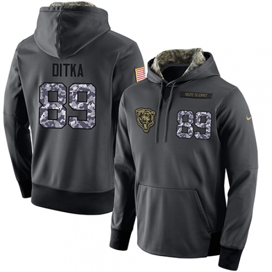 NFL Mens Nike Chicago Bears 89 Mike Ditka Stitched Black Anthracite Salute to Service Player Performance Hoodie NFL Mens Nike Chicago Bears 89 Mike Ditka Stitched Black Anthracite Salute to Service Player Performance Hoodie