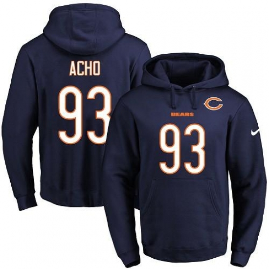 NFL Mens Nike Chicago Bears 93 Sam Acho Navy Blue Name Number Pullover Hoodie NFL Mens Nike Chicago Bears 93 Sam Acho Navy Blue Name Number Pullover Hoodie