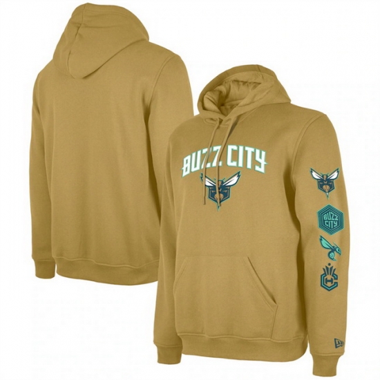 Men Charlotte Hornets Tan 2023 24 City Edition Pullover Hoodie Men Charlotte Hornets Tan 2023 24 City Edition Pullover Hoodie