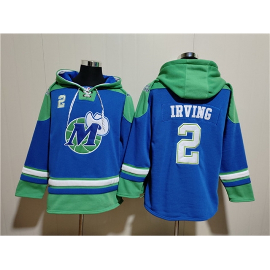 Men Dallas Mavericks 2 Kyrie Irving Royal Ageless Must Have Lace Up Pullover Hoodie Men Dallas Mavericks 2 Kyrie Irving Royal Ageless Must Have Lace Up Pullover Hoodie