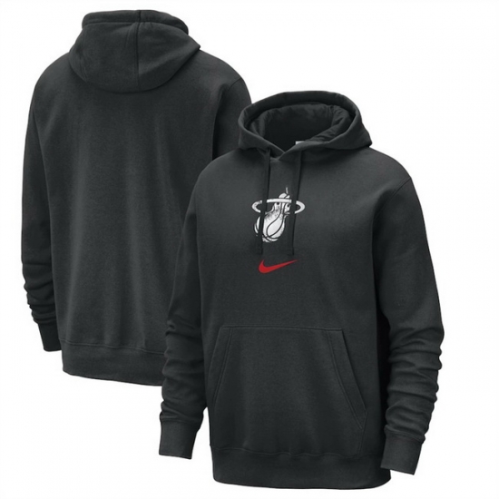 Men Miami Heat Black 2023 24 City Edition Essential Club Pullover Hoodie Men Miami Heat Black 2023 24 City Edition Essential Club Pullover Hoodie